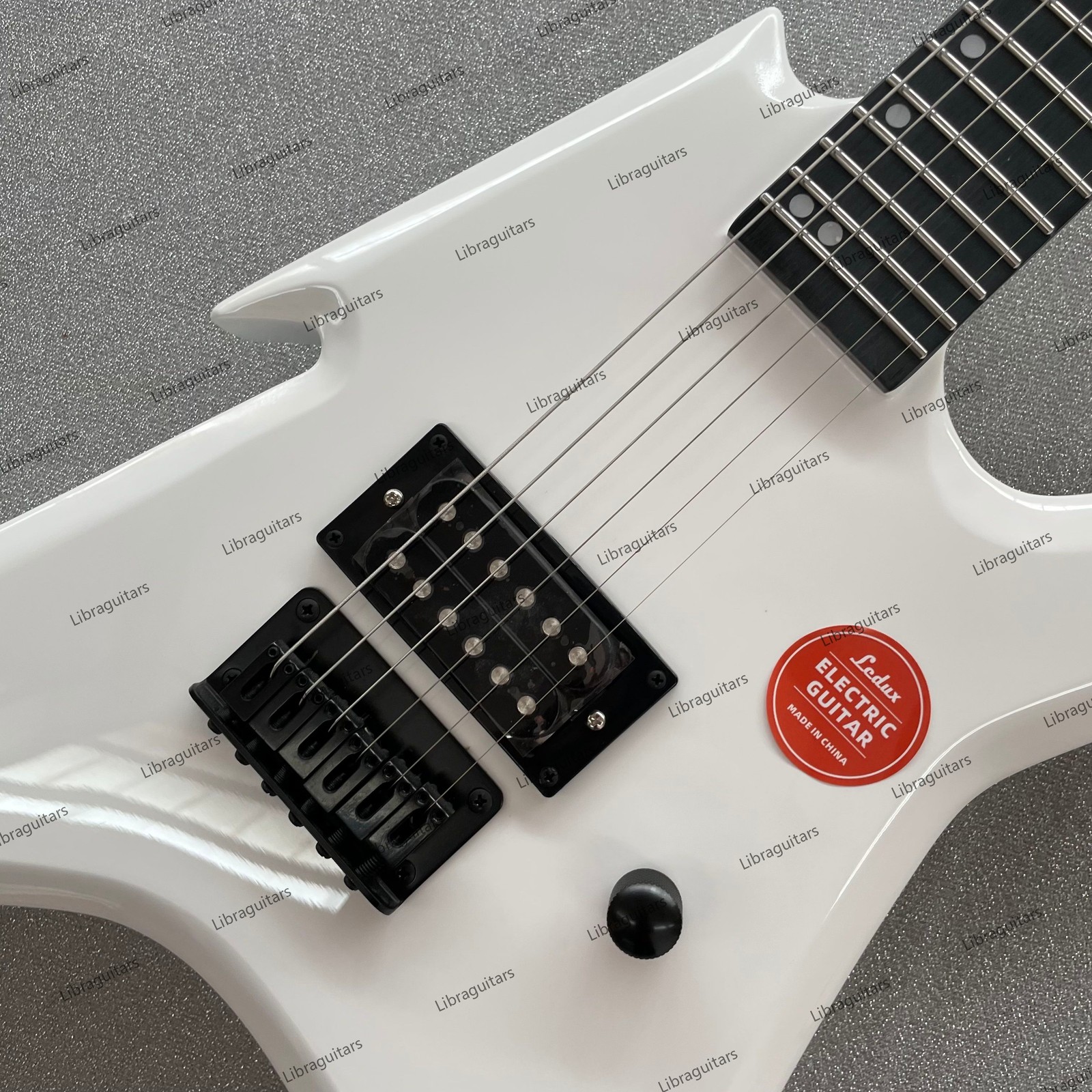 Electric Guitar Stainless Rounded Fret Edge Bone Nut Solid Body 6 Strings White