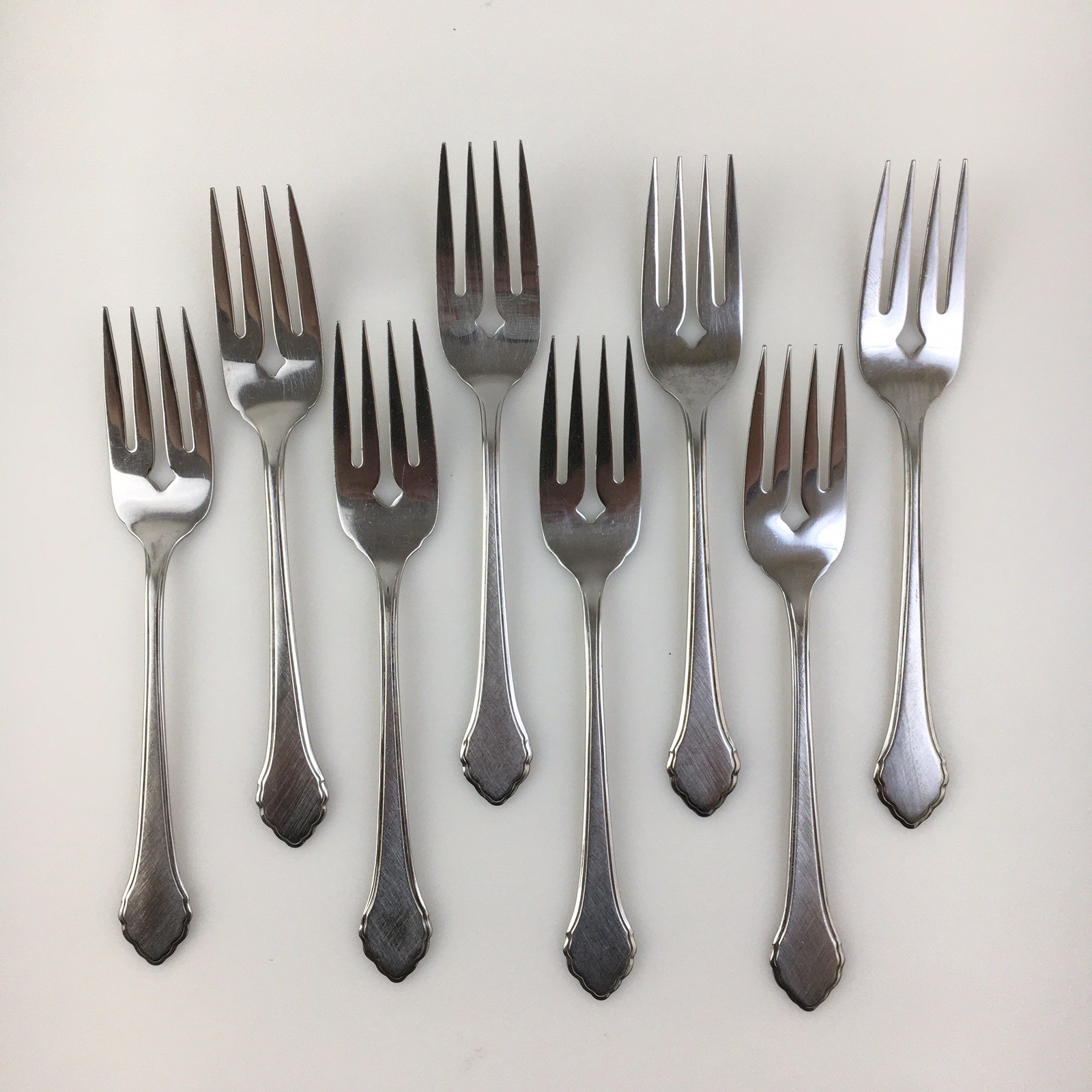 Salad Forks 8pc Wm A Rogers Oneida Ltd. Deluxe Stainless SUMMER MIST AUTUMN GLOW
