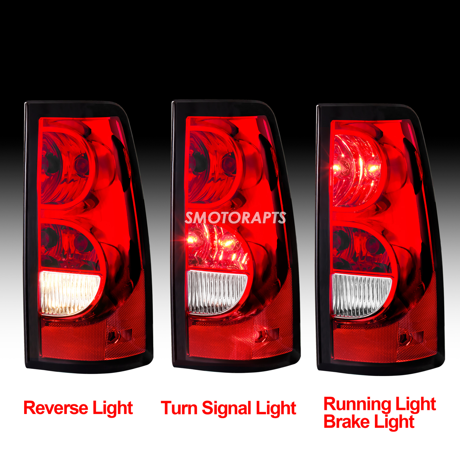 For 2003-2006 Chevy Silverado Chrome Housing Headlights & Red Tail Lights