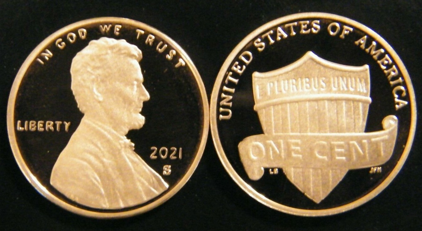 2021 S Lincoln Shield Cent Proof Penny From US Proof Mint Set