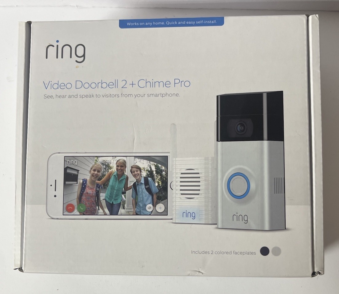 NEW Open Box RING 1080 HD Video Doorbell 2 + Chime Pro