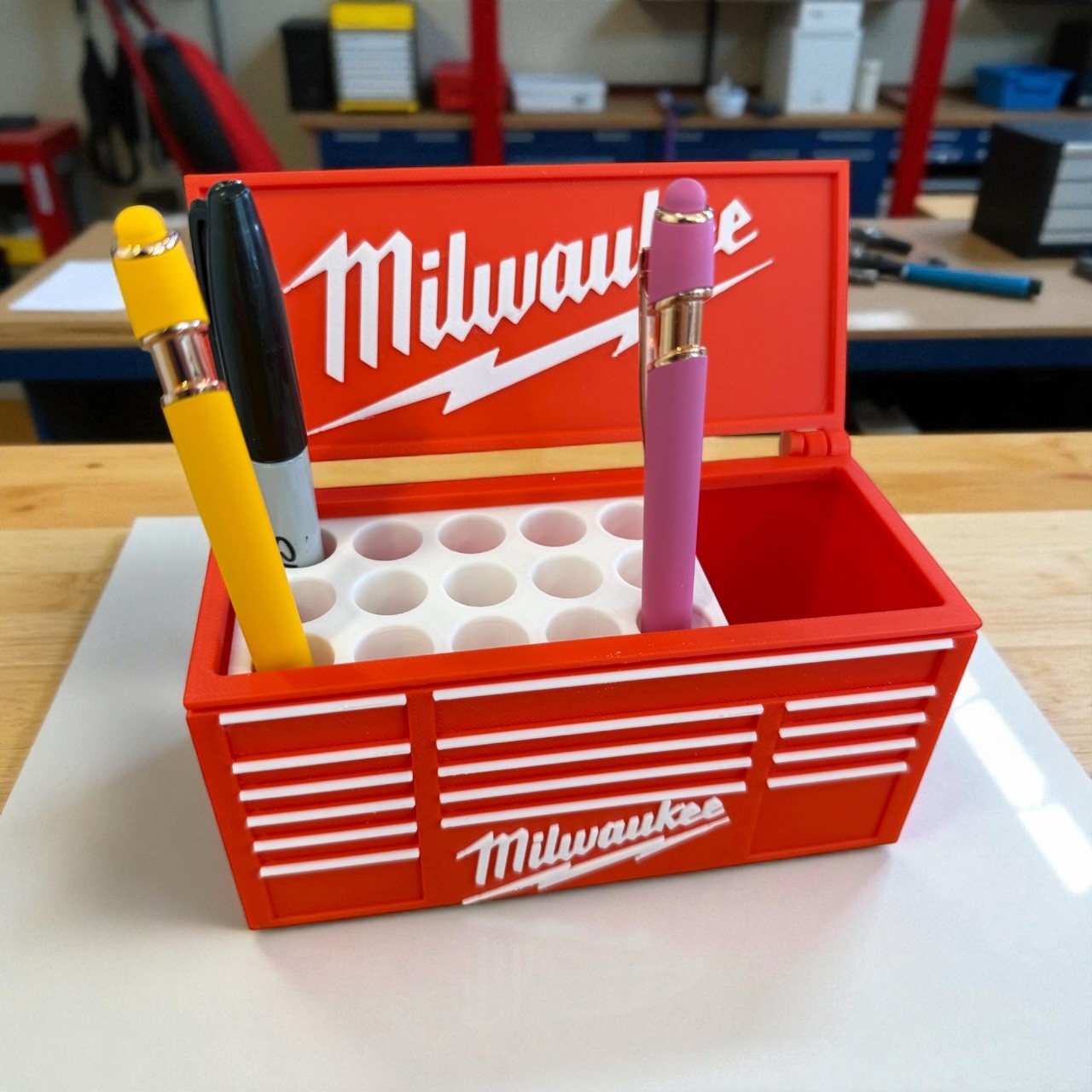 Milwaukee Workbench Toolbox Pen Holder – Tool Box Organizer for Desk