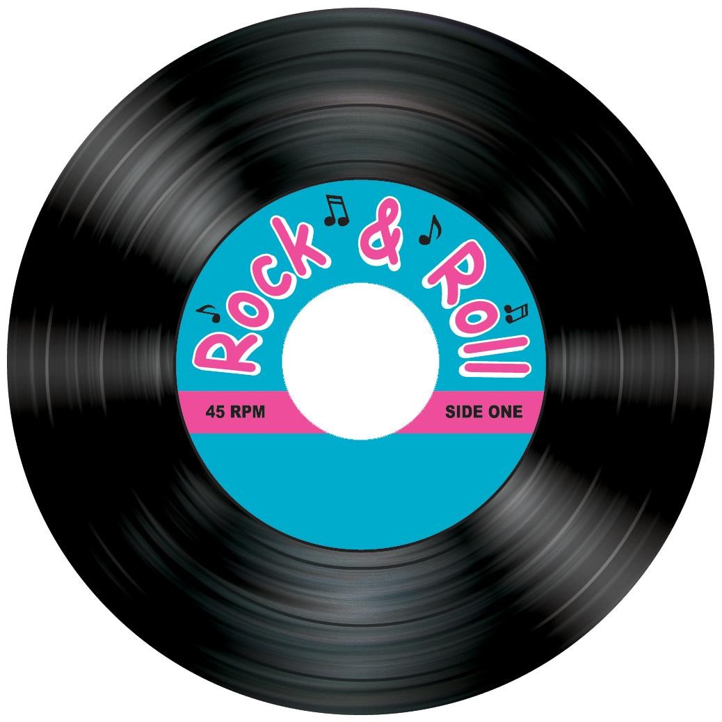 Rock & Roll Record Coasters of Size 3¼" for Halloween - Beistle
