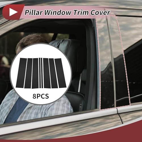 8 Pcs Door Pillar Window Trim for Ford Flex 2009-2015 Front Rear Left Right
