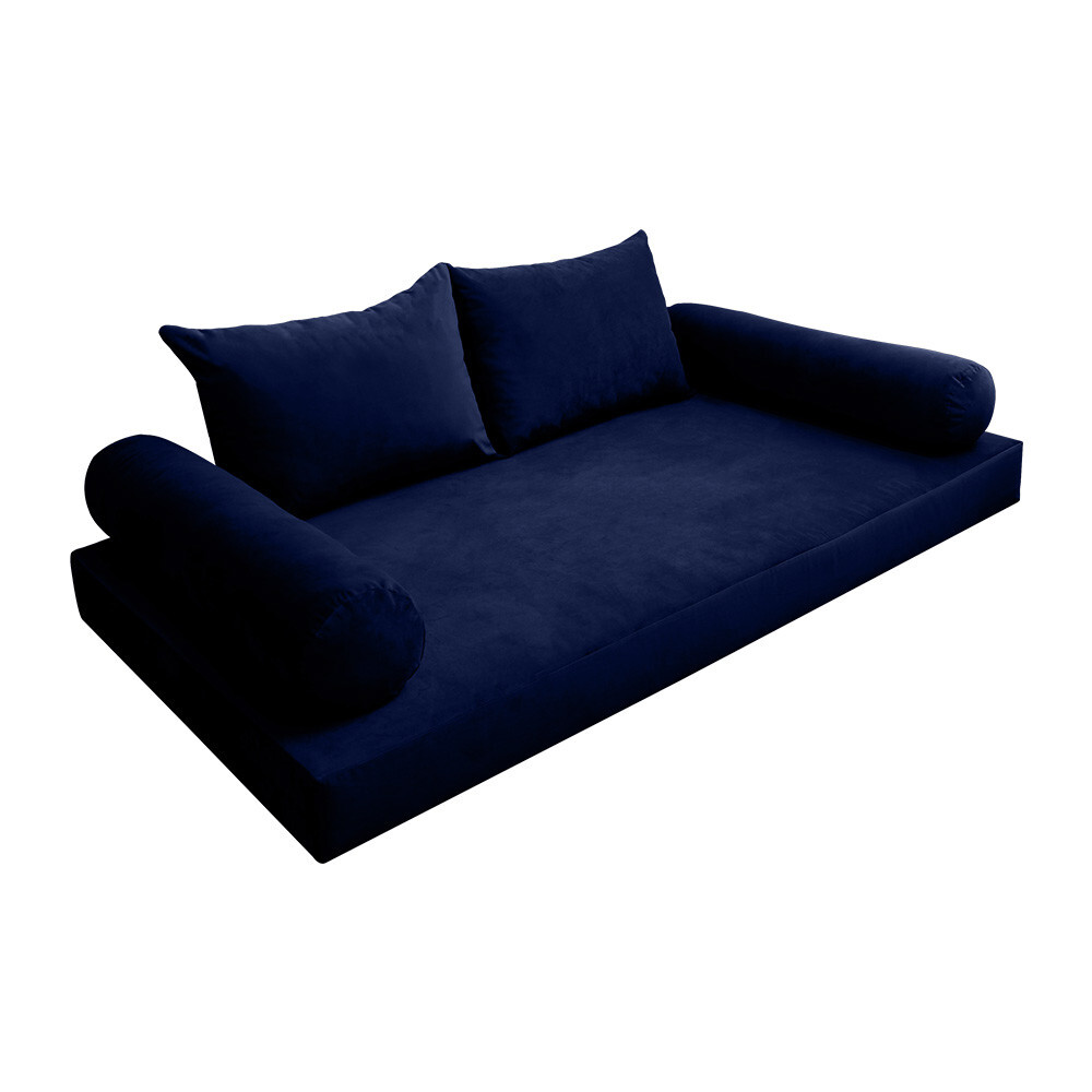 Model V4 Twin-XL Velvet Knife Edge Daybed Mattress Pillow Complete Set AD373