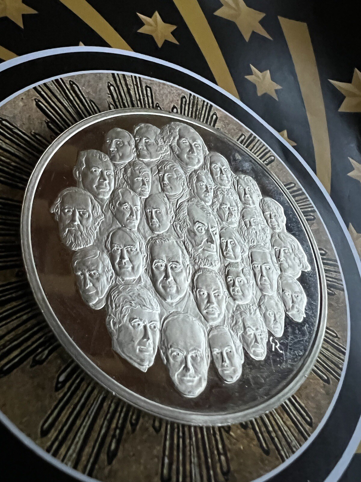 2000 Grains (133 G) .925 SILVER 1976 We the People RARE Vintage Medal Serial #
