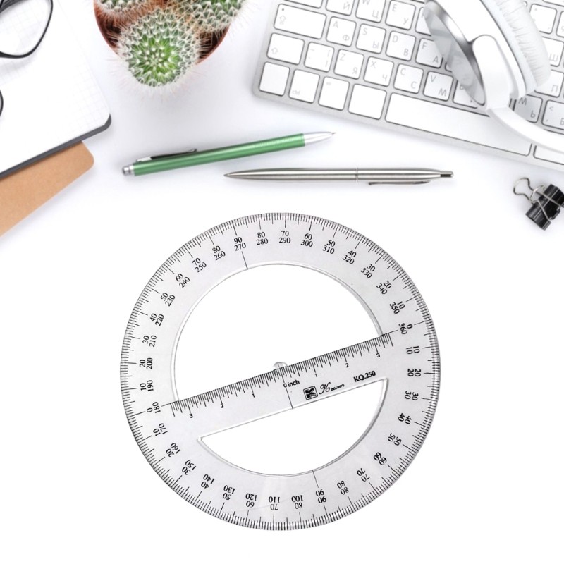 25cm Circle Protractor Math Protractor 360 Degree Measuring Tool for School