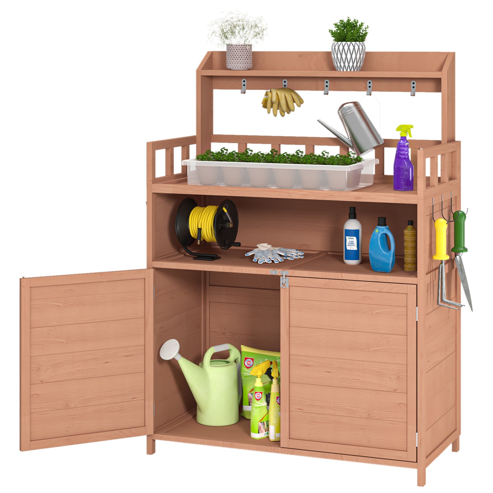 Potting Bench Outdoor Gardening Table for Outside Wood Garden Planting