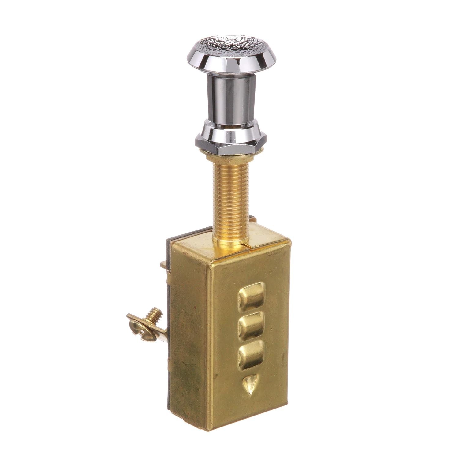 Marine 12V Brass Push/Pull Switch - Three-Position Control for Lighting