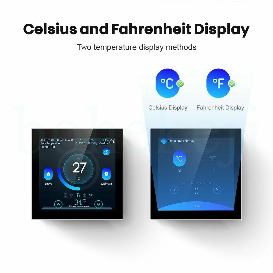 WiFi Smart Floor Thermostat Tuya Electric/Water Heating Temperature Controller