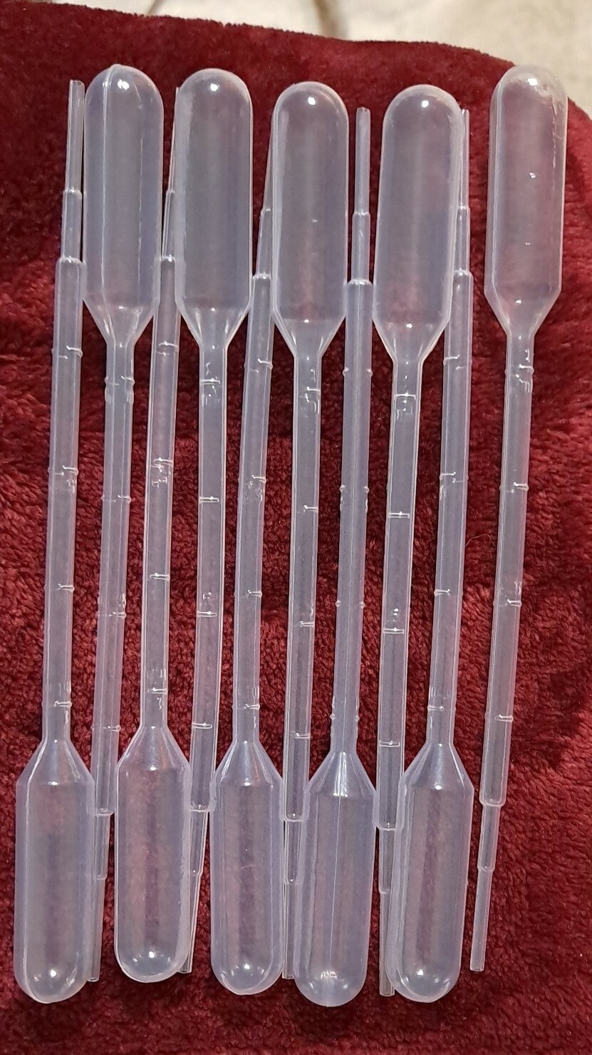 24 - 1 ml Durable Dropper Pipette Transfer Graduated Disposable Plastic 2 dozen