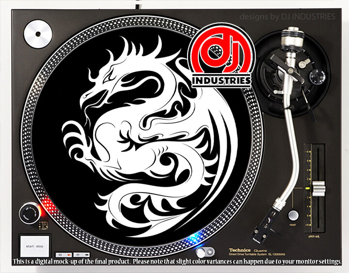 Tribal Dragon - 7"-12" DJ slipmat for LP turntable record player