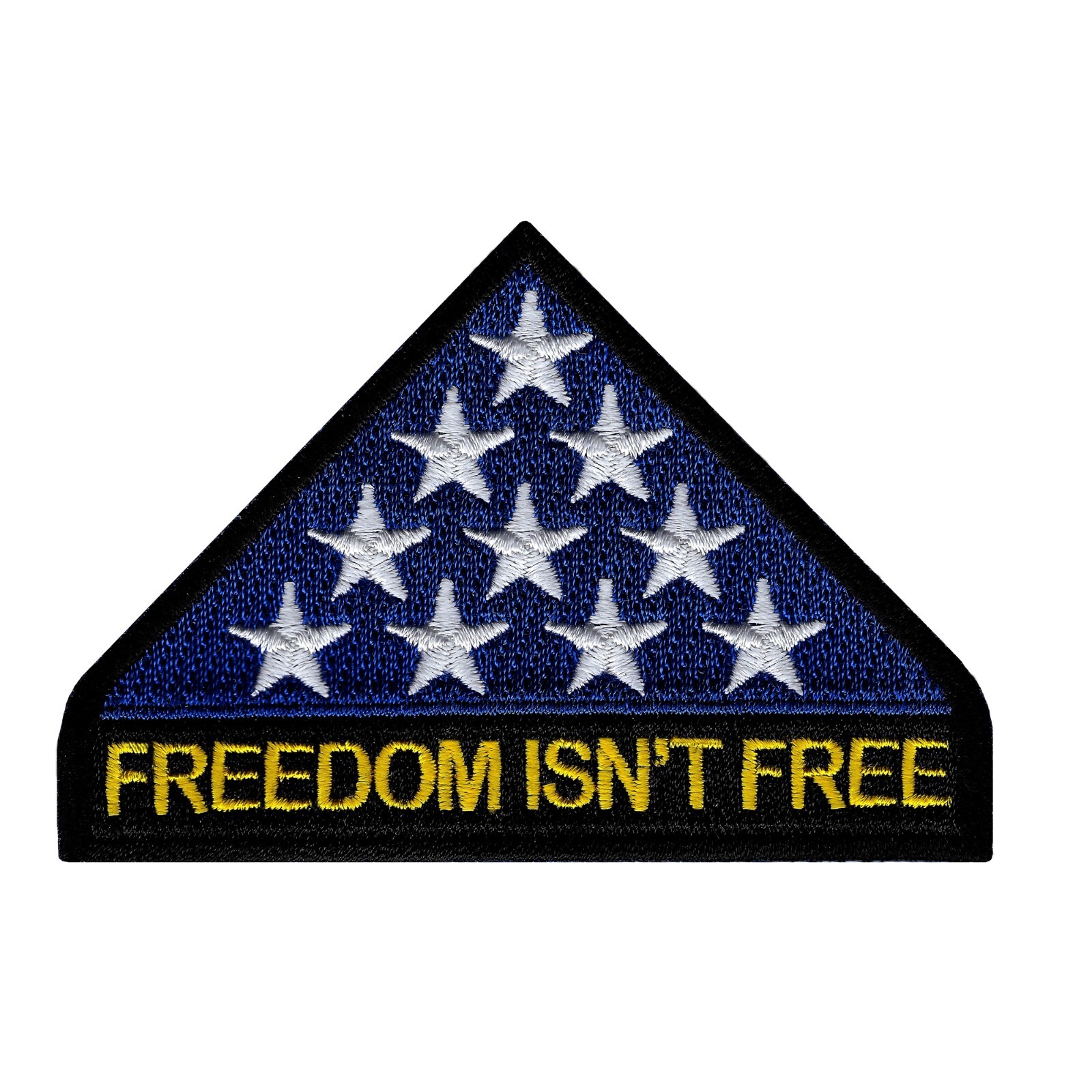 IN MEMORIAM PATCH FREEDOM ISN'T FREE iron-on embroidered AMERICAN FLAG VET KIA