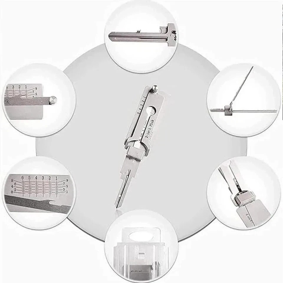 Key Decoder 2 In 1 Portable Lock Picking Set Hook And Pickup Tool Kit Ergonomic
