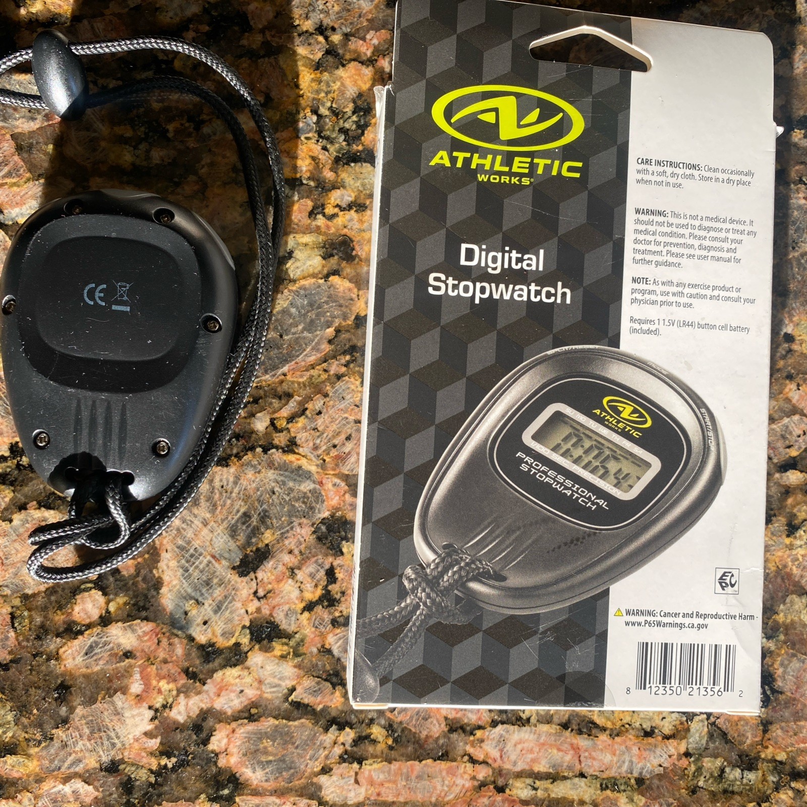 Athletic Works Digital Stopwatch - Black Open Box