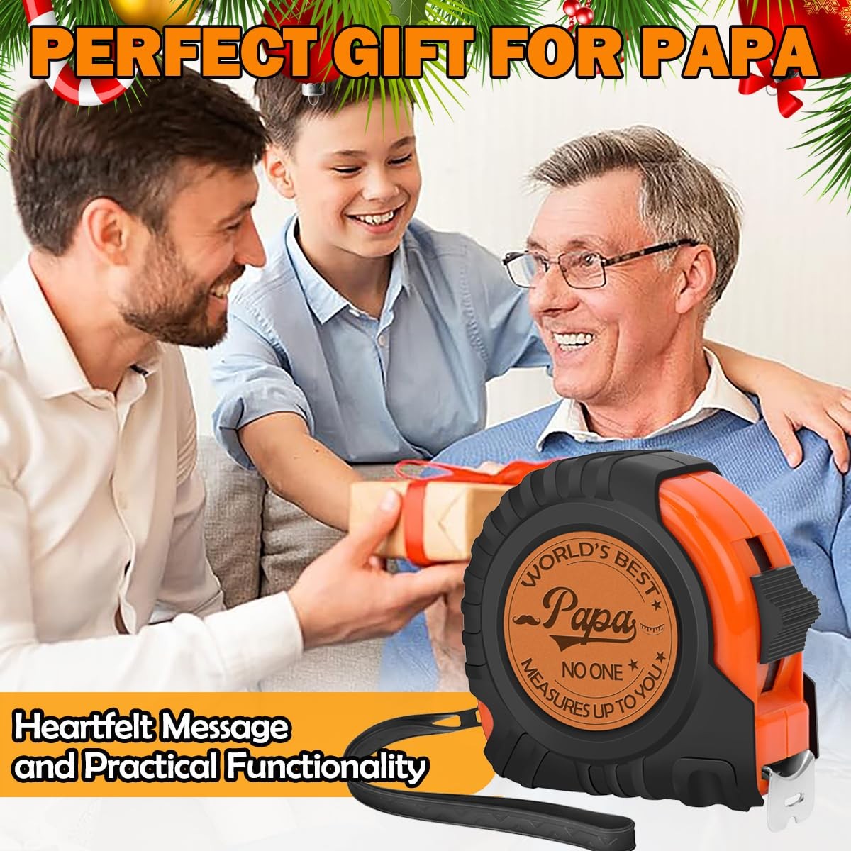 Engraved 25 FT Tape Measure Tool Genuine Leather Papa Gifts from Kids