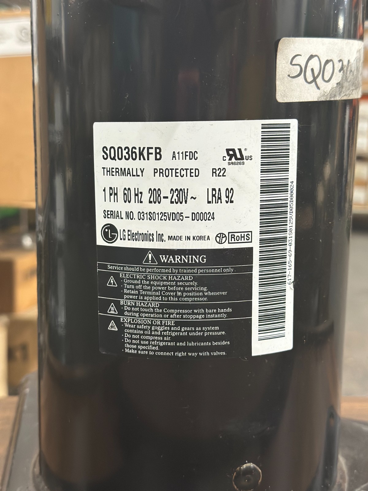 LG Scroll Compressor SQ036KFB