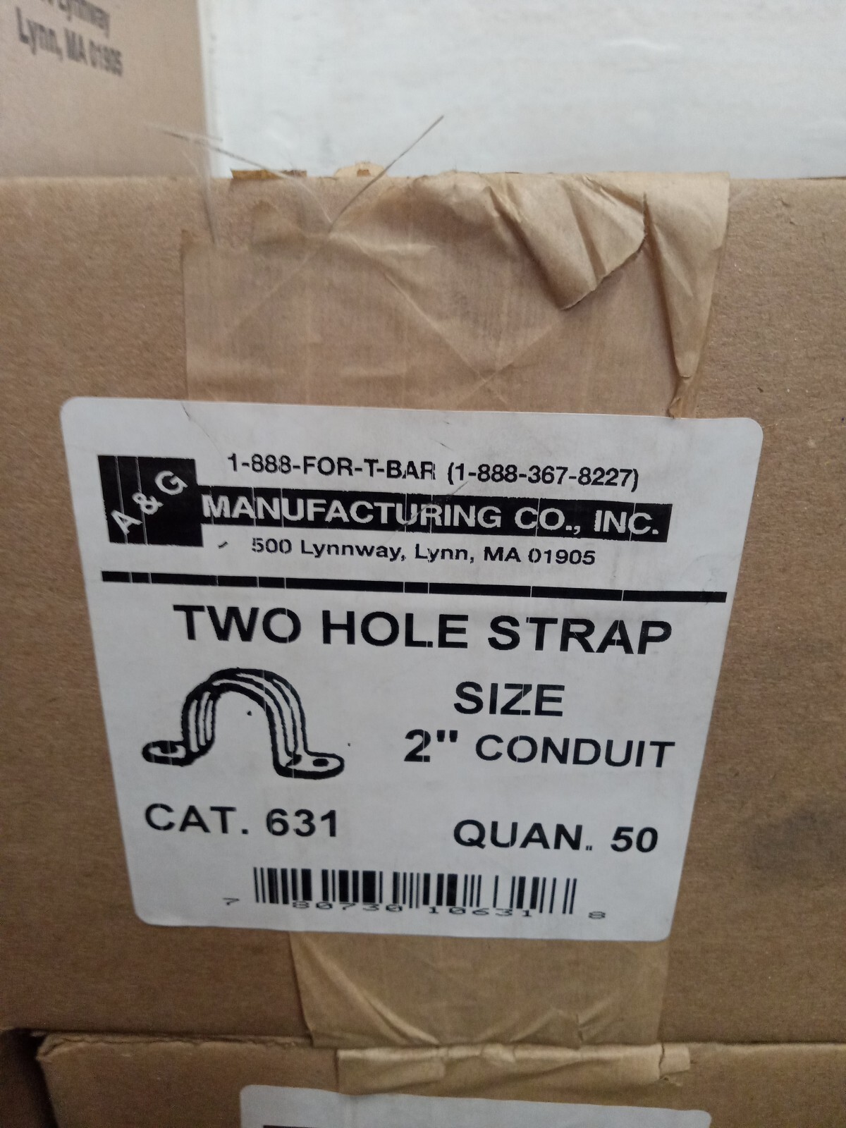 NEW lot of 50 Galvanized Steel 2" Two Hole  Straps, A&G 631