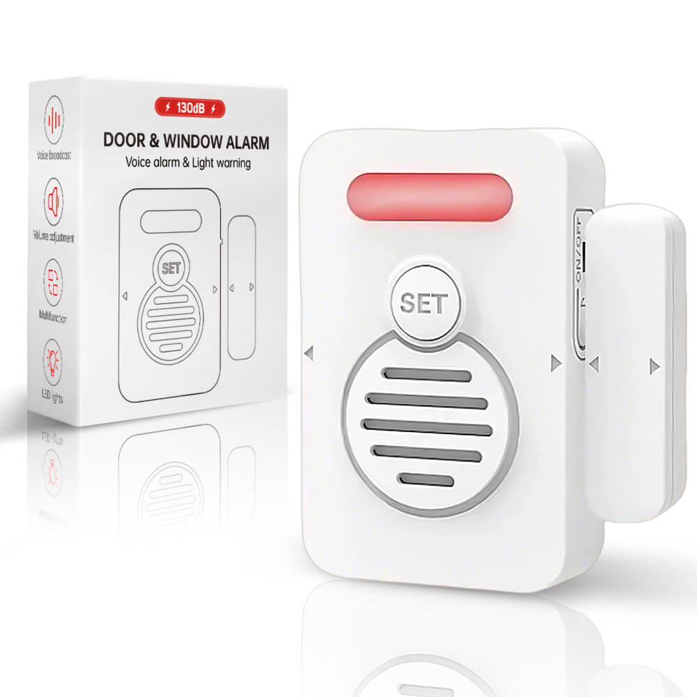 Wireless Door Alarm When Opened Voice Alert Magnetic Sensor Adjustable Volume