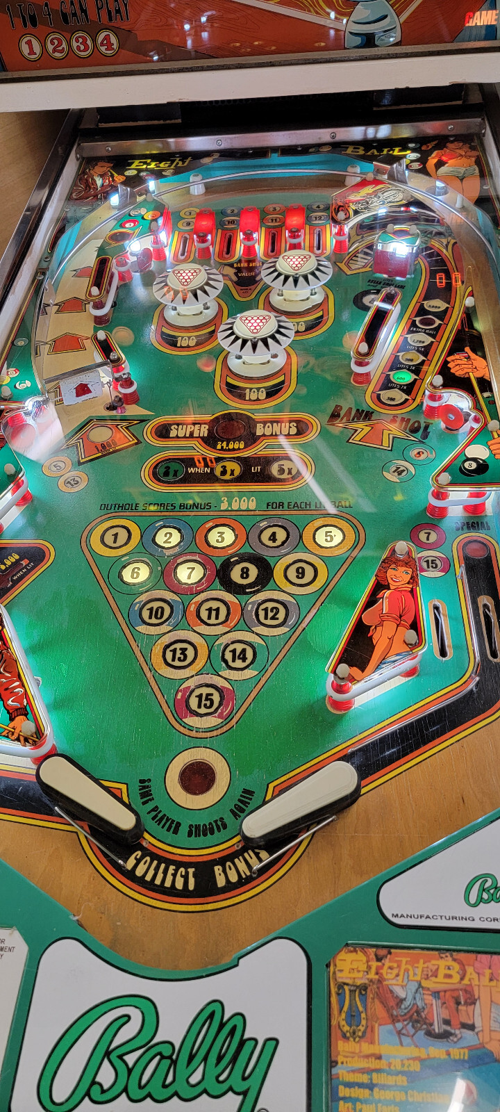 1977 Bally 8 Eight Ball Pinball Machine