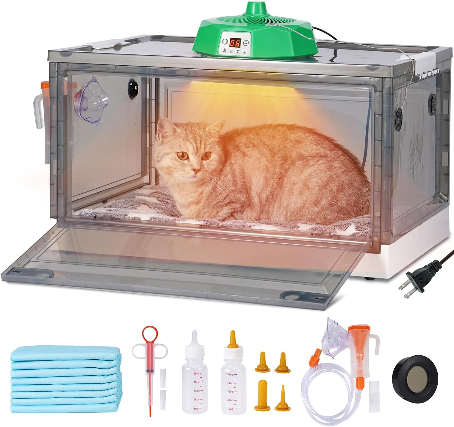 Puppy & Kitten Incubator with Heating, Temp Control & Ventilation (85L)