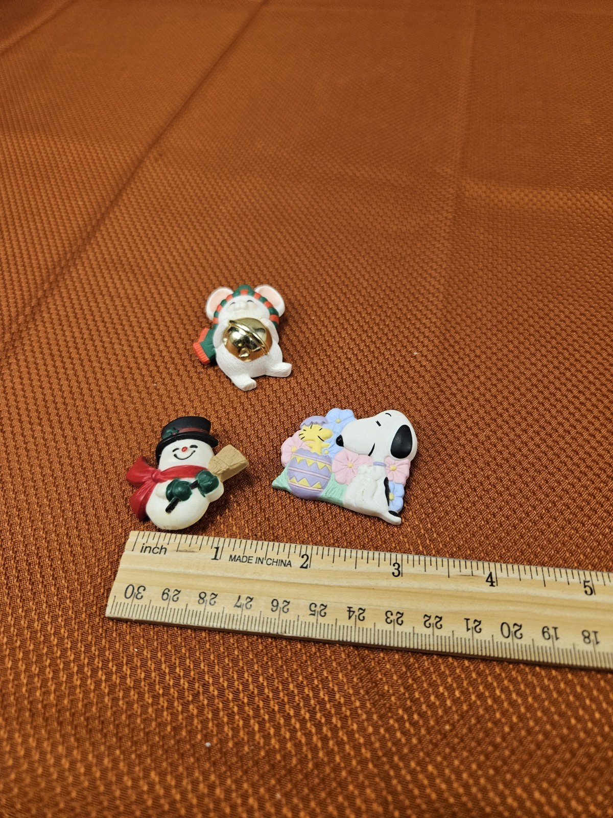 3 Holiday Pins, Mouse, Snowman, Snoopy