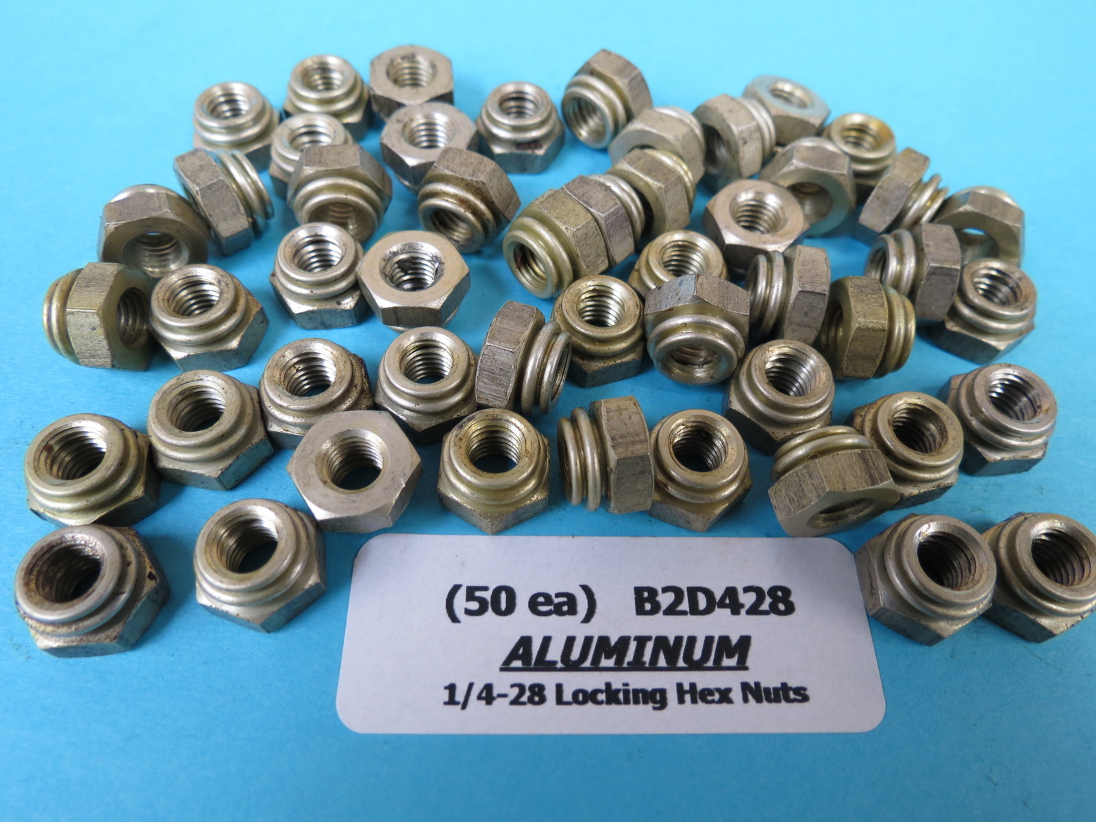 1/4-28 Aluminum Aircraft Locking Nuts SPS Technologies B2D428 / NAS1021H4 (50)