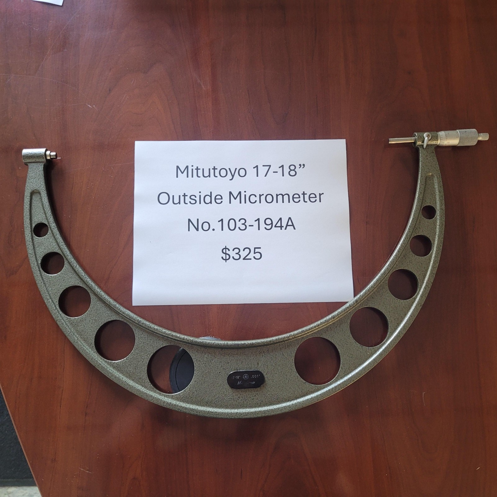 Mitutoyo 17–18" Outside Micrometer