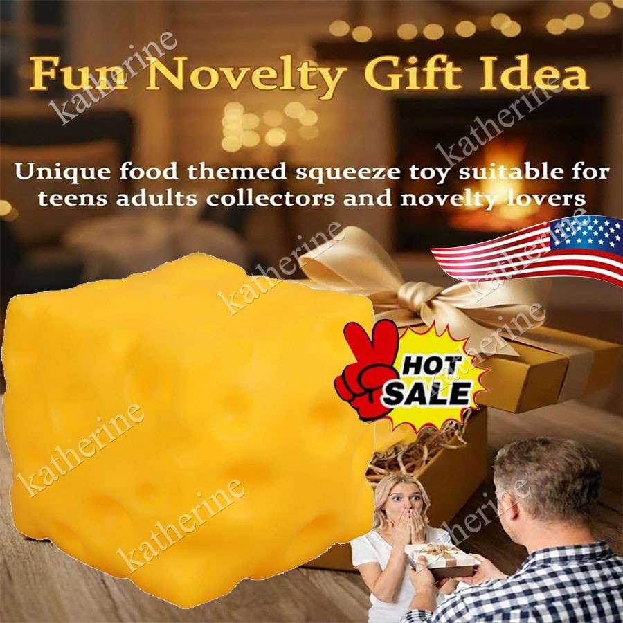 Extra Large Squishy Cheese Block, Stress Relief Squeeze Toy Gifts ,Cyber Deal 🔥