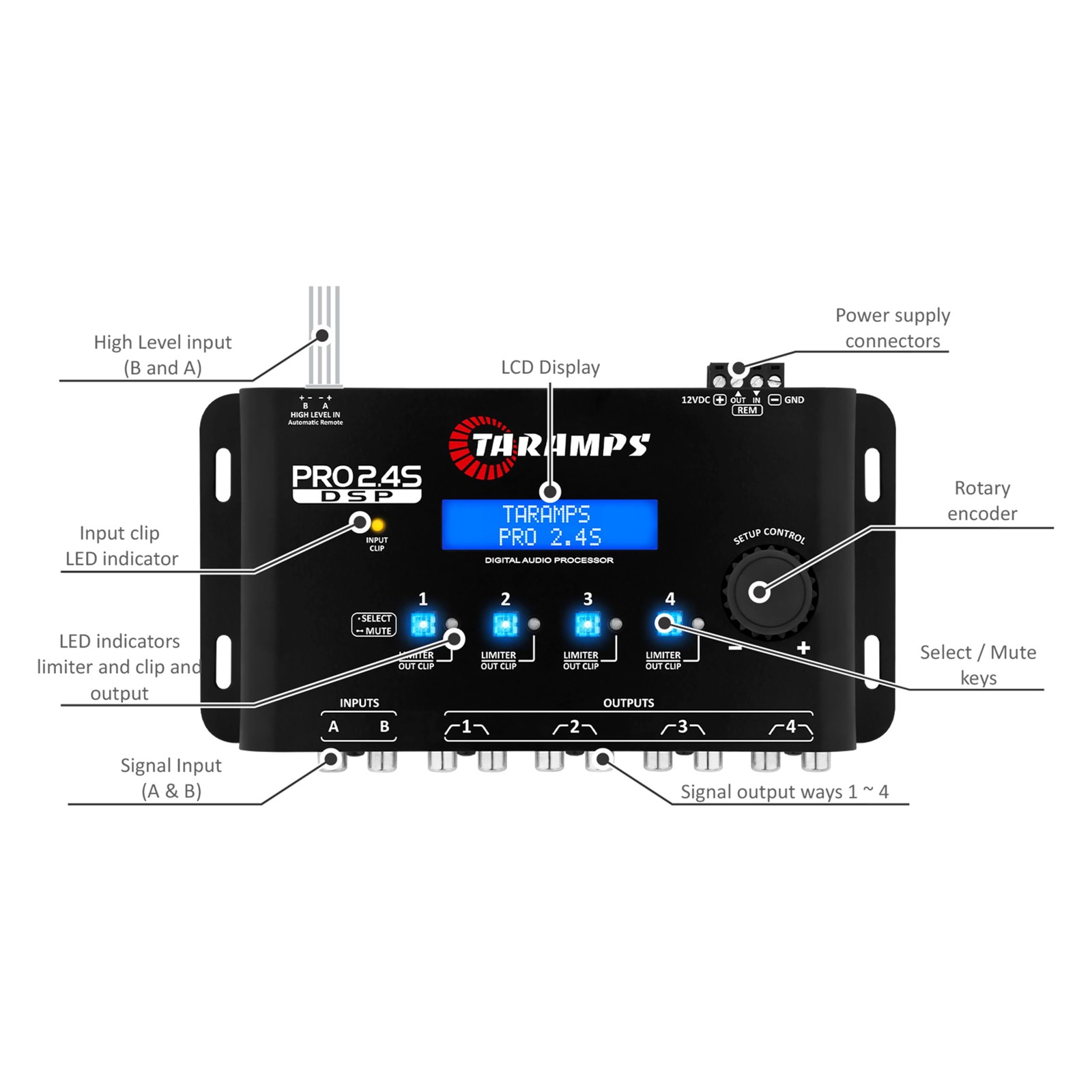 Pro 2.4S DSP Crossover Full Digital Signal Processor and Equalizer with Sequence
