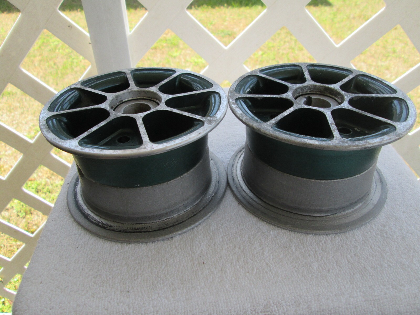 Pair of Rear Wheel Wheel Rims (painted green) #5306