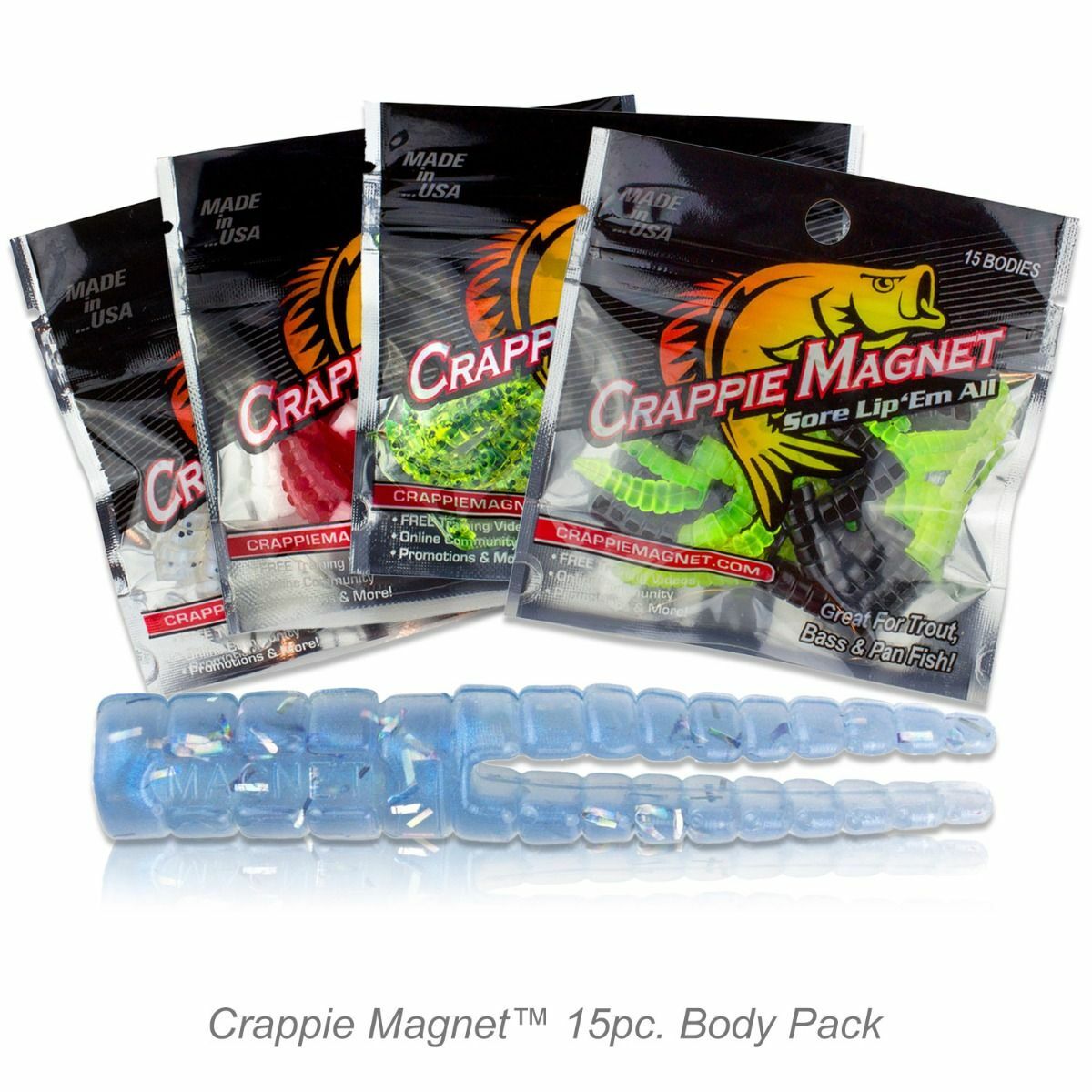 Leland Crappie Magnet Body Pack~30 color choices~15/Pack~FREE Shipping
