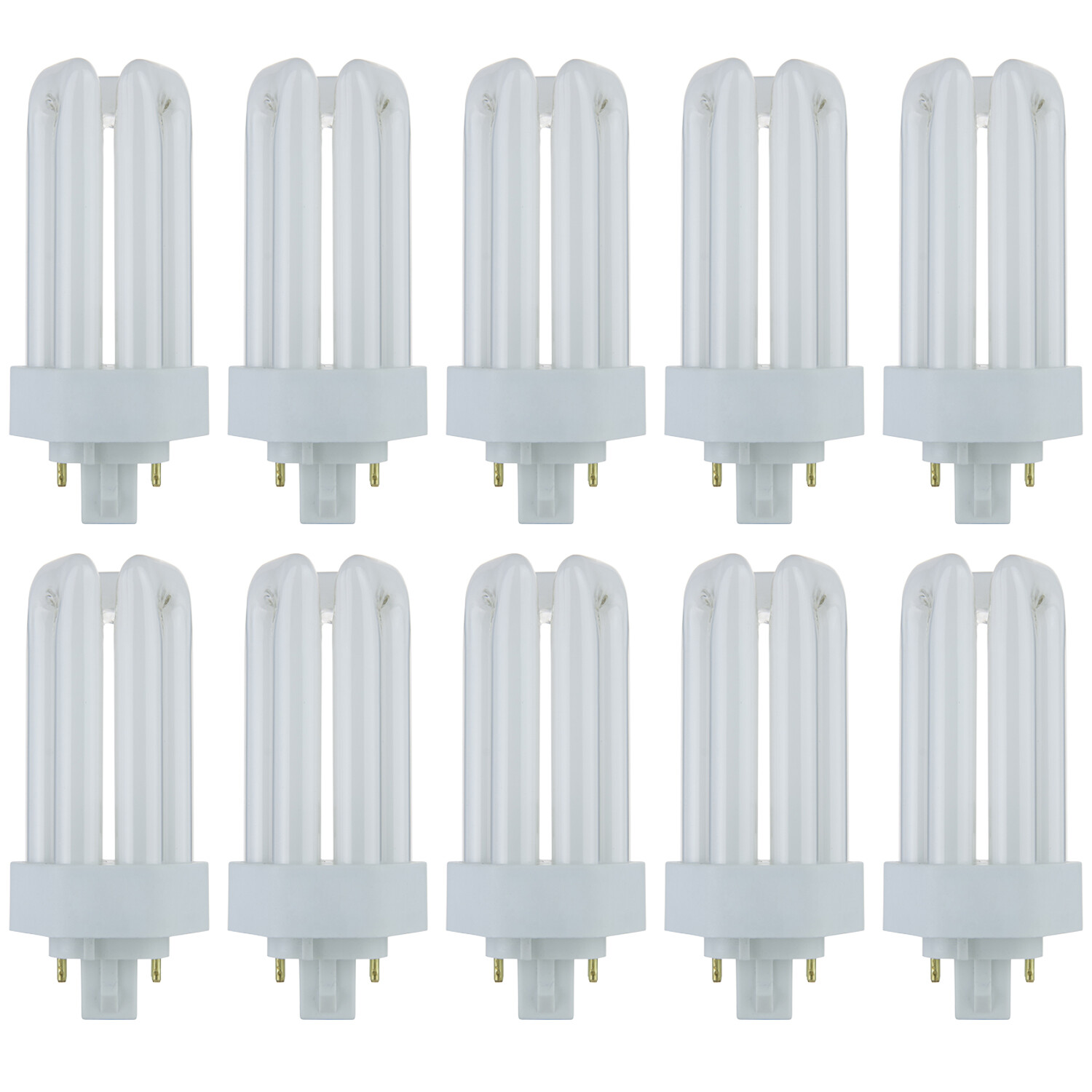 10 Pack Sunlite 18 Watt PLT 4-Pin Triple Tube, GX24Q-2 Base, Soft White