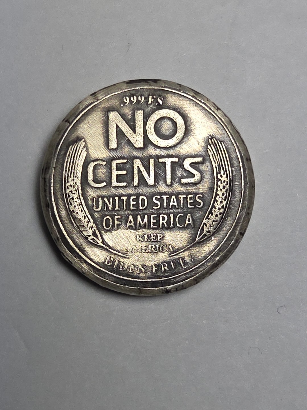 1oz Silver Biden 2020. "No Cents" #646