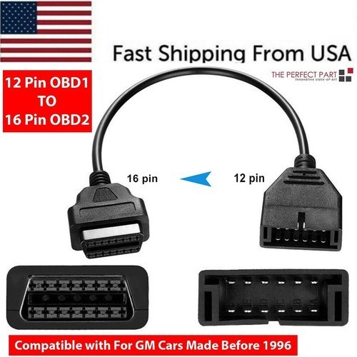 GM Diagnostic Scanner OBD1 to OBD2 16 Pin Converter 12 Pin Adapter Cable