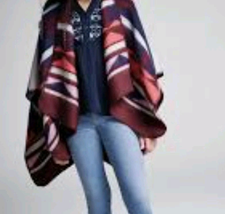 Old Navy Southwestern Poncho Blanket Scarf One Size Aztec Print Fleece
