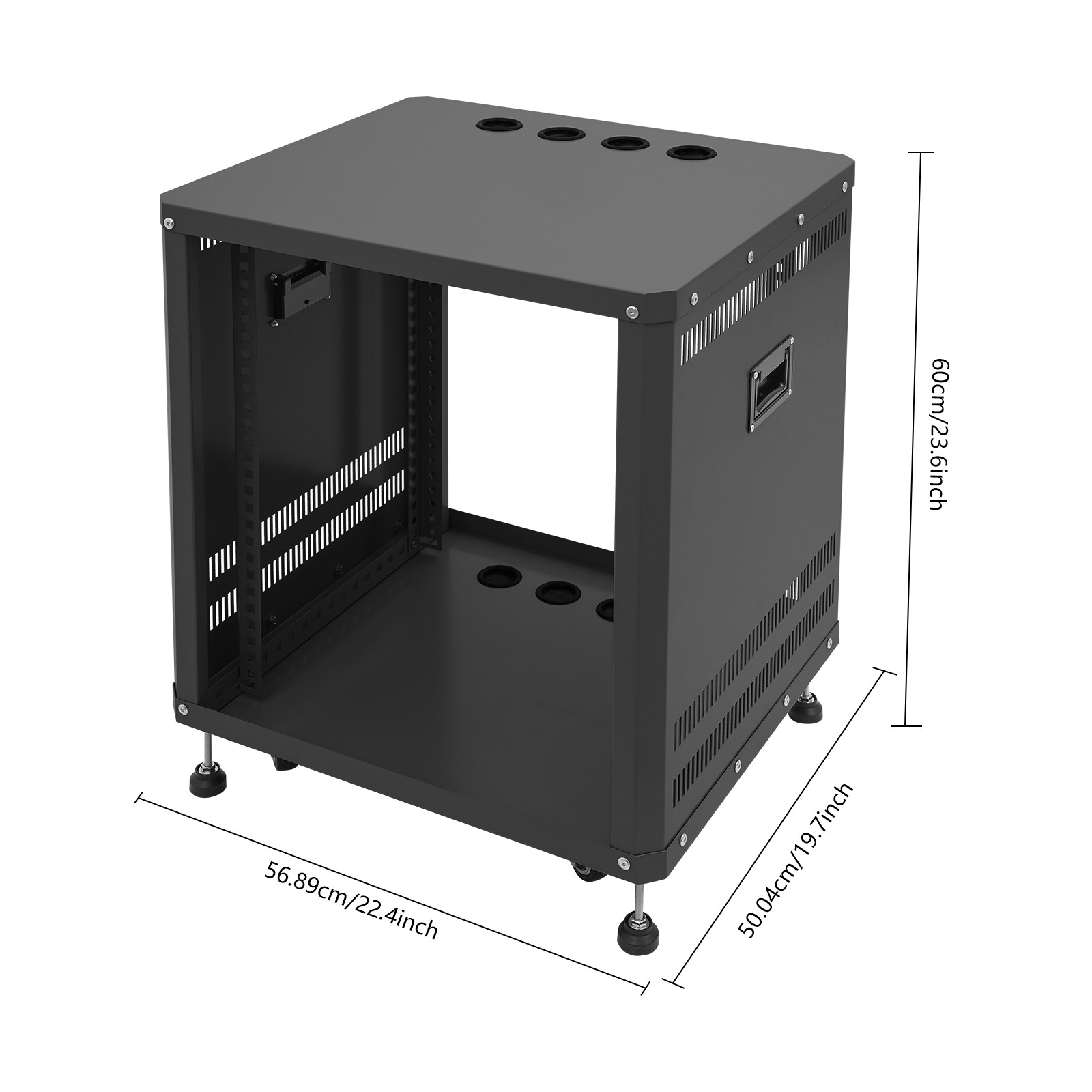 12U AV Rack Stand with Caster Wheels Network Stereo Recording Studio Rack