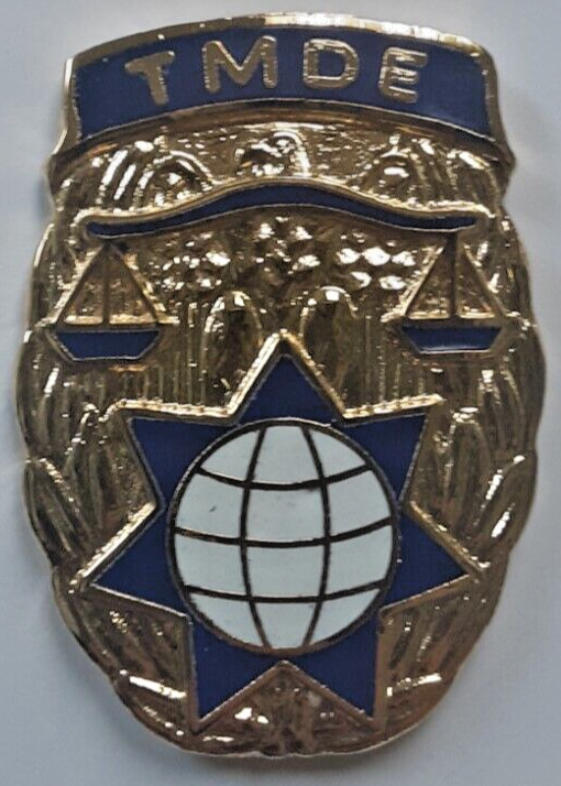 US Army 'TMDE' Support Activity Unit Crest Pin Insignia DUI NOS VTG