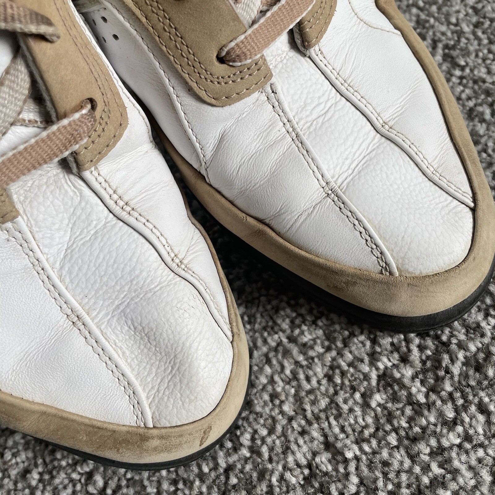 FootJoy Golf Shoes Mens Size 8 M White Leather/ Suede Casual Cleats Sneakers