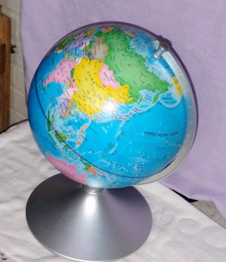 tabletop Nightlight Globe with on and off switch, lights up The Walls & Ceiling