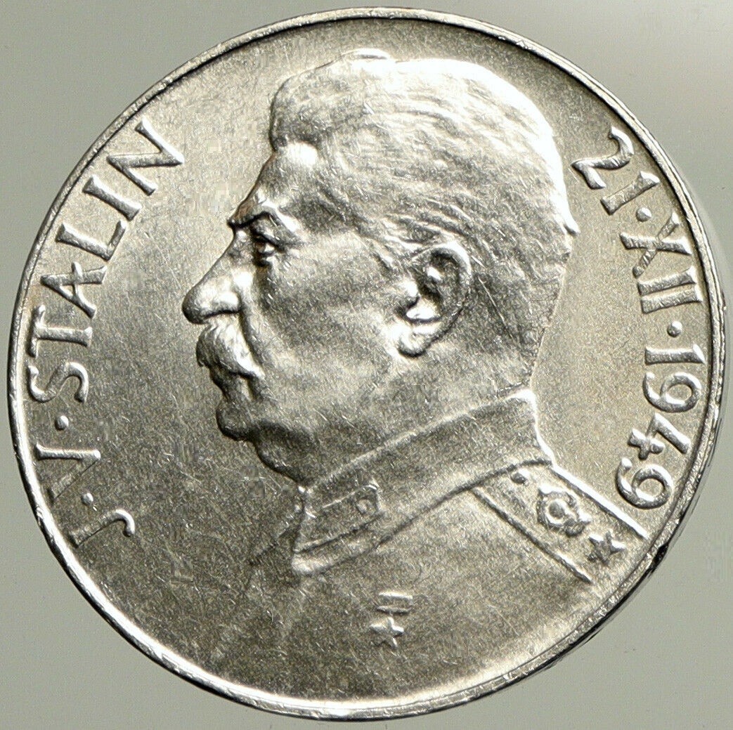 1949 CZECHOSLOVAKIA - 100 KORUN - 70 BIRTHDAY JOSEF STALIN - BU SILVER - RARE!