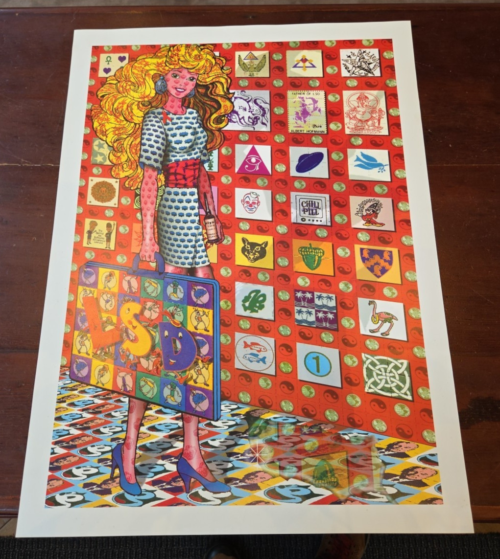 Vintage LSD Barbie Blotter Art Poster High Grade Mark McCloud
