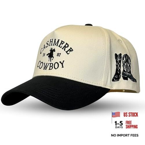 Vintage Western Trucker Hat | Men & Women | Cotton Cashmere Cowboy | Black