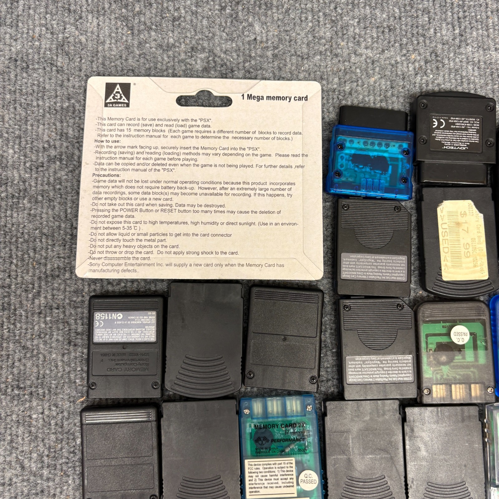 Huge Playstation 1 & 2 8MB Memory Cards Dongles PS1 & PS2 Lot Bundle UNTESTED