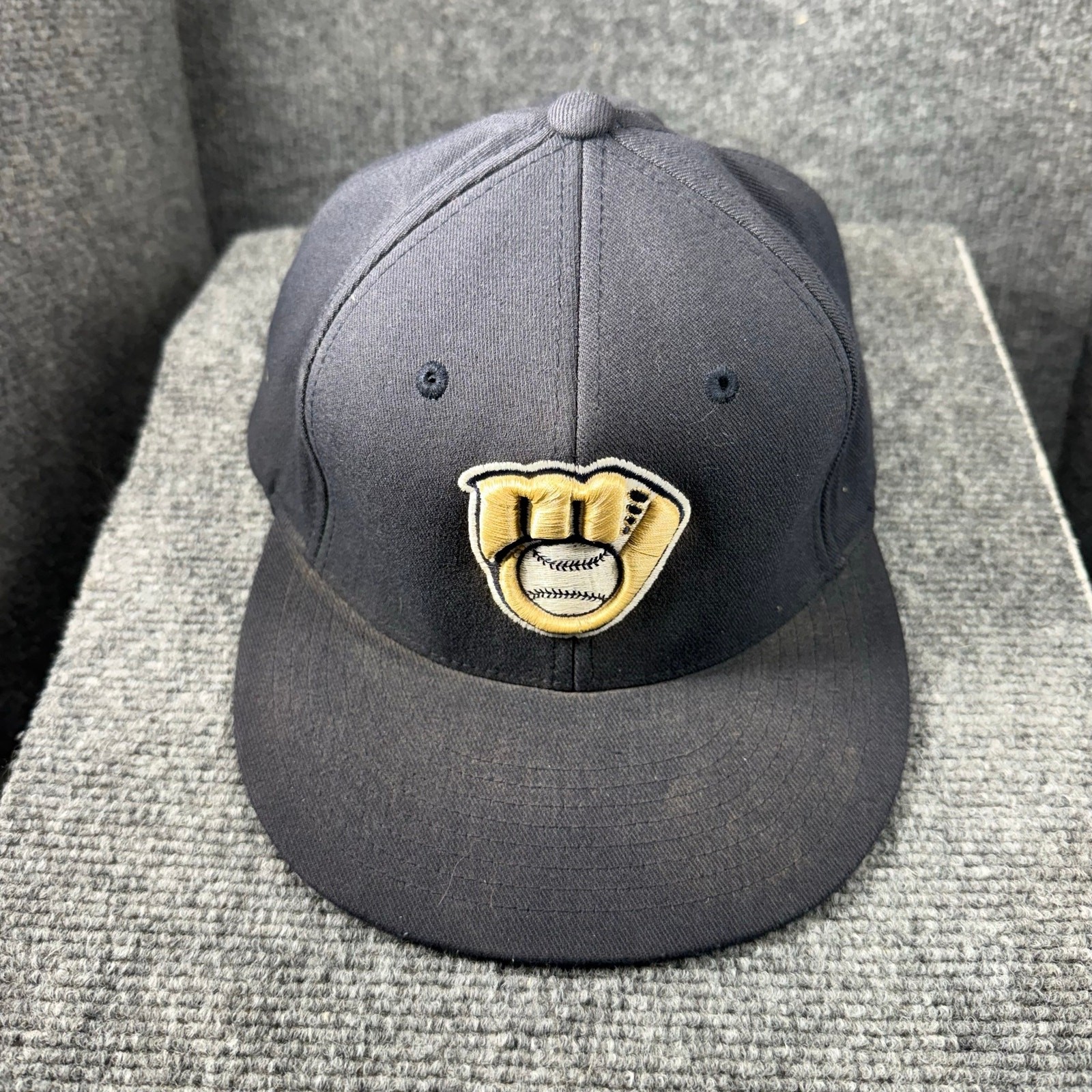 Pacific Headwear Baseball Hat Sm-Med 6 7/8- 7 3/8 Blue Brewers USED