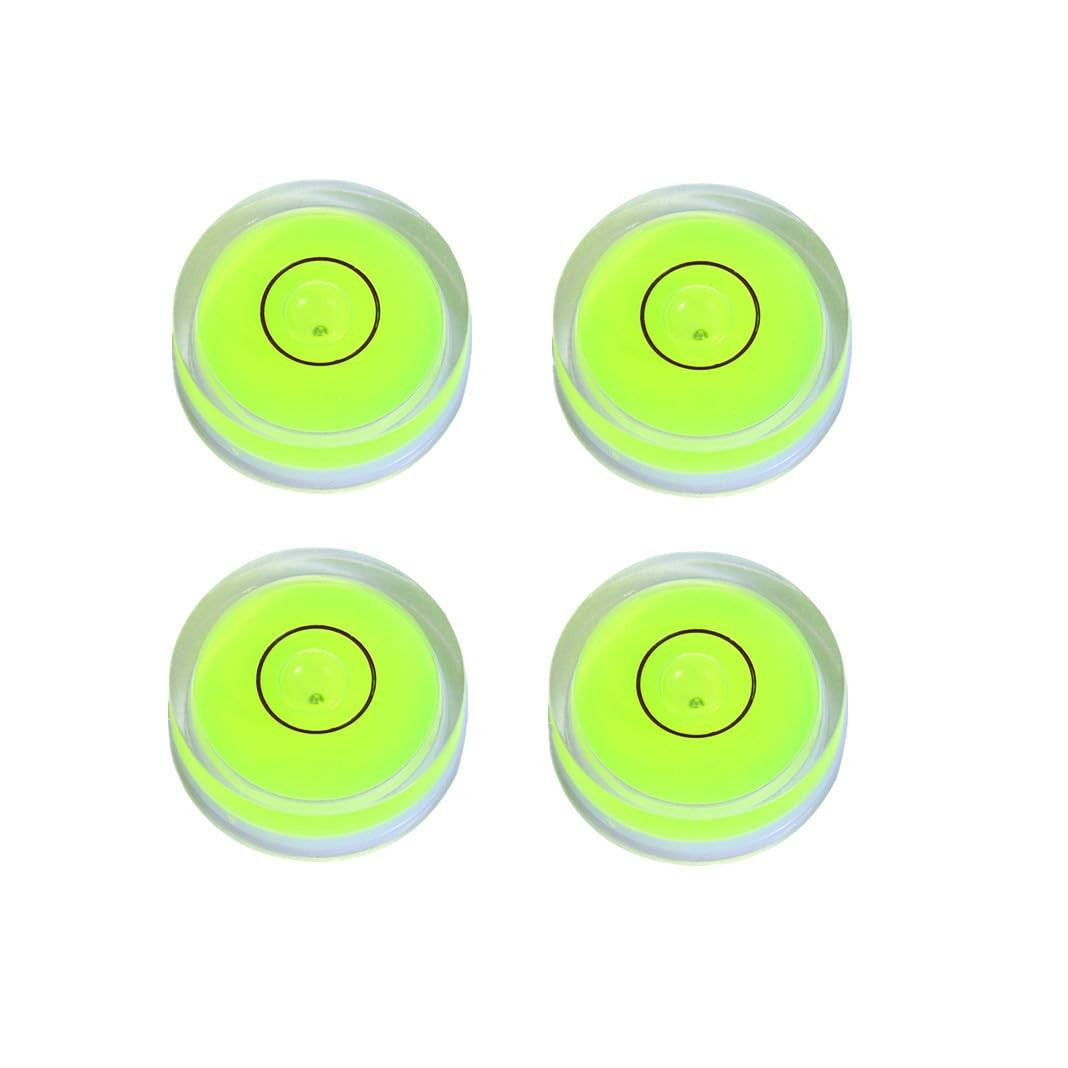 YMGBHNKJLS 4Pcs Small Circular Bubble Levels with Double 25x10mm, Neon Green