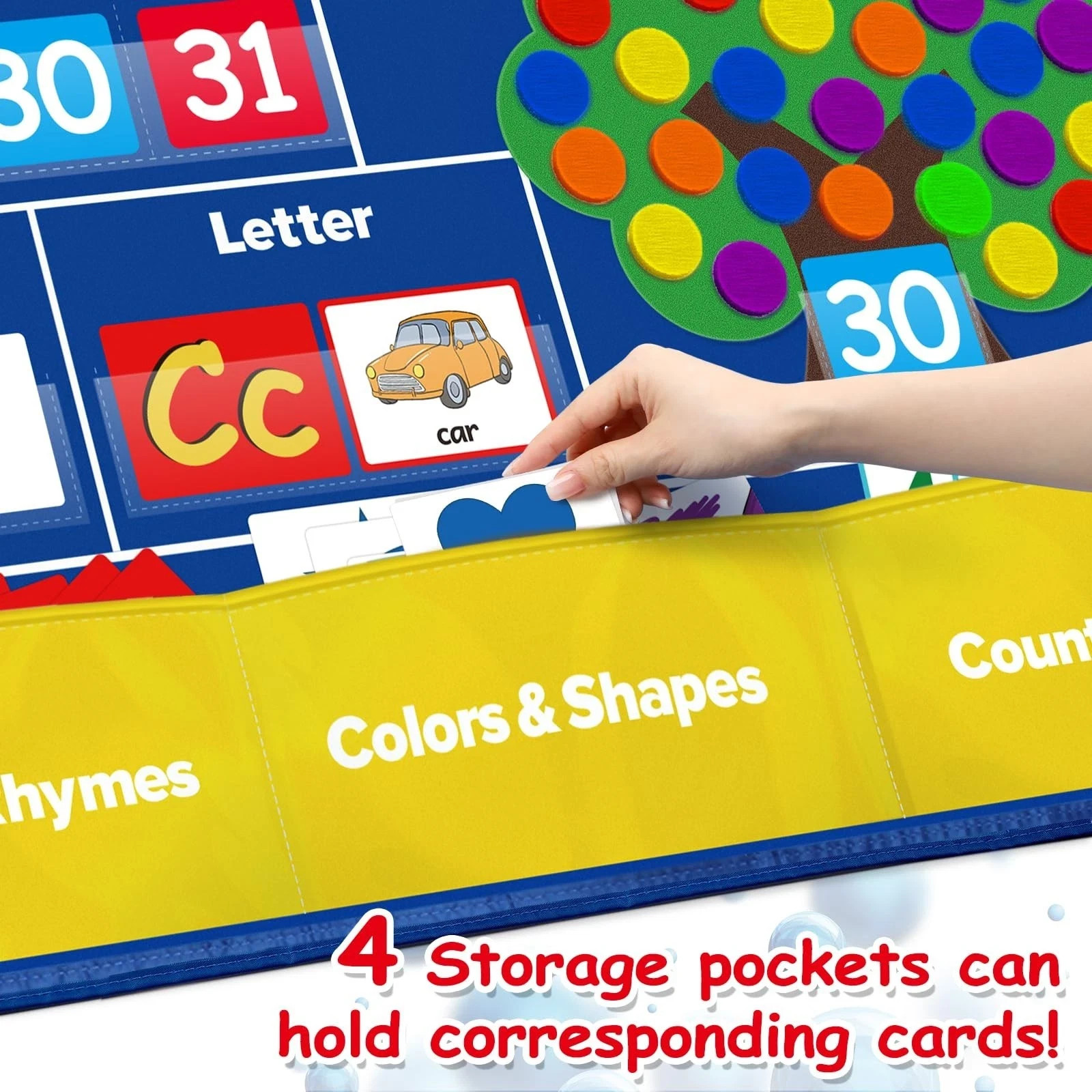 Circle Learning Time Center Pocket Chart Calendar Set, Educational Pocket Cha...
