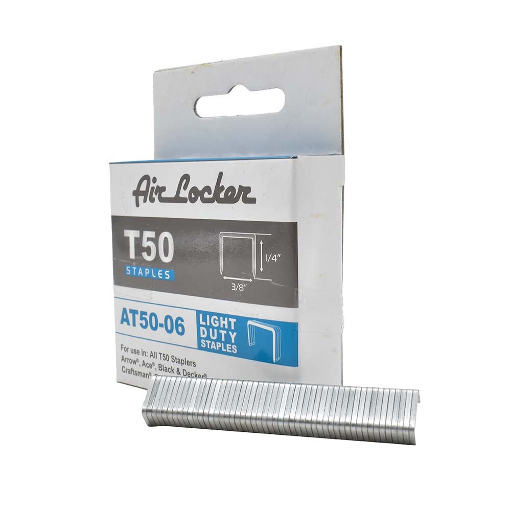 T50 20 Ga. 1/4" L. x3/8" Crown Galvanized Fine Wire Steel Staple 1000/pk AT50-06