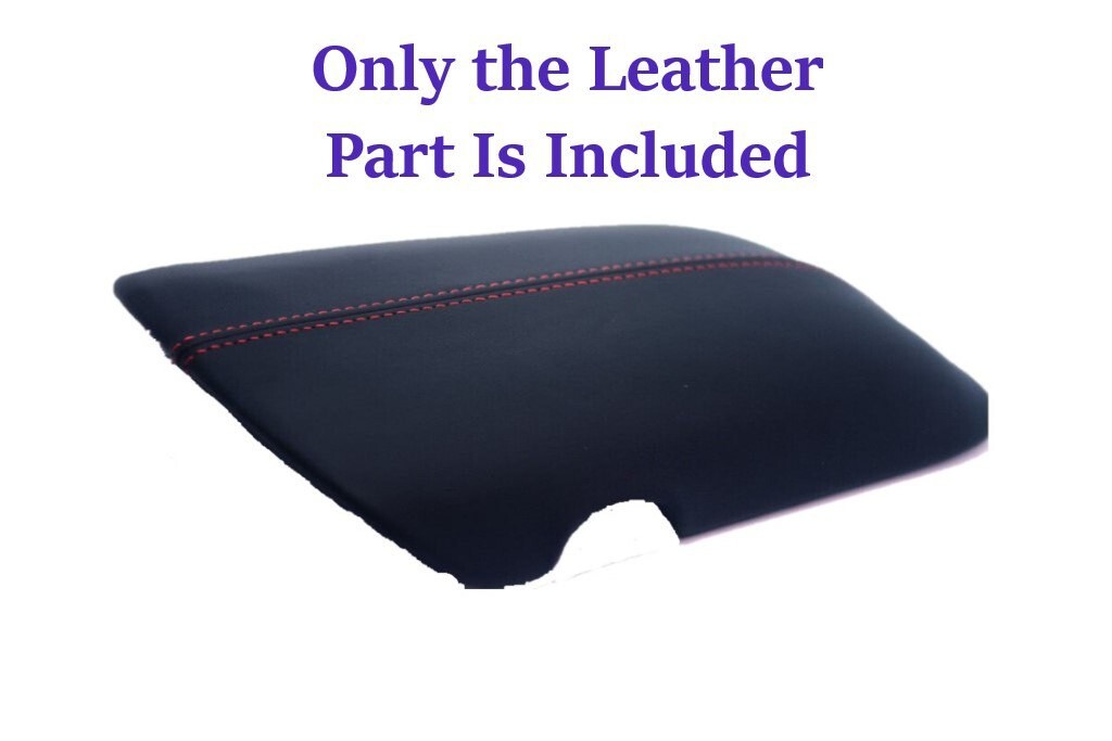 New PU Leather Console Armrest Cover In Red Stitch For FORD MUSTANG 2015-2019