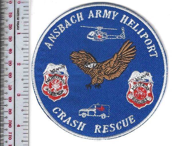US Army Germany Ansbach Garrison Army Heliport Crash Rescue & Fire Dep NO TARIFF
